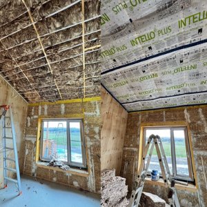 Inside strawbale house
